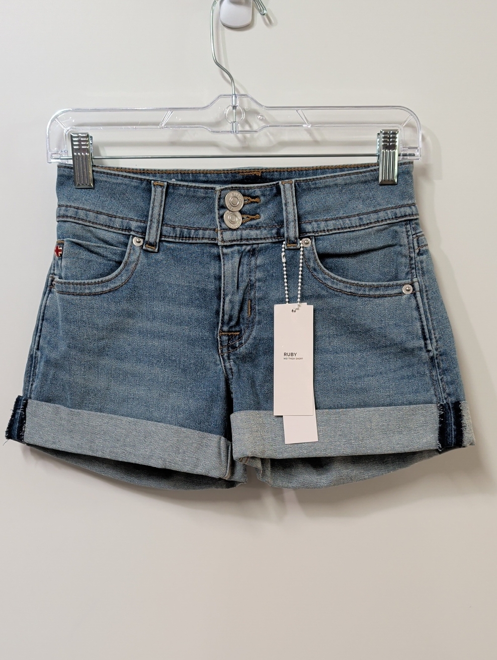 Hudson Light Wash Cuffed Jean Shorts Size 24